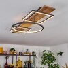 Pompu Plafonnier LED Brun, Couleur bois, Noir, 1 lumière