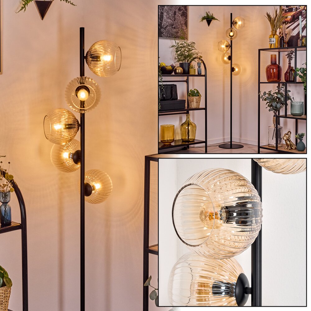 Koyoto Lampadaire 31 cm Ambre, Clair, 5 lumières main product photo
