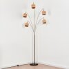 Granja Lampadaire Nickel mat, Noir, 5 lumières