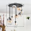 Gastor Plafonnier, Boule lumineuse 57 cm Ambre, Clair, Fumé, 9 lumières