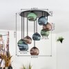 Koyoto Plafonnier, Boule lumineuse 57 cm Bleu, Vert, Cuivré, 9 lumières