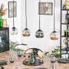 Ripoll Suspension, Boule lumineuse, Suspension Ambre, Clair, Fumé, 4 lumières