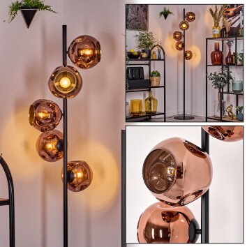 Ripoll Lampadaire Cuivré, 5 lumières