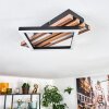 Ellekilde Plafonnier LED Brun, Couleur bois, Noir, 1 lumière