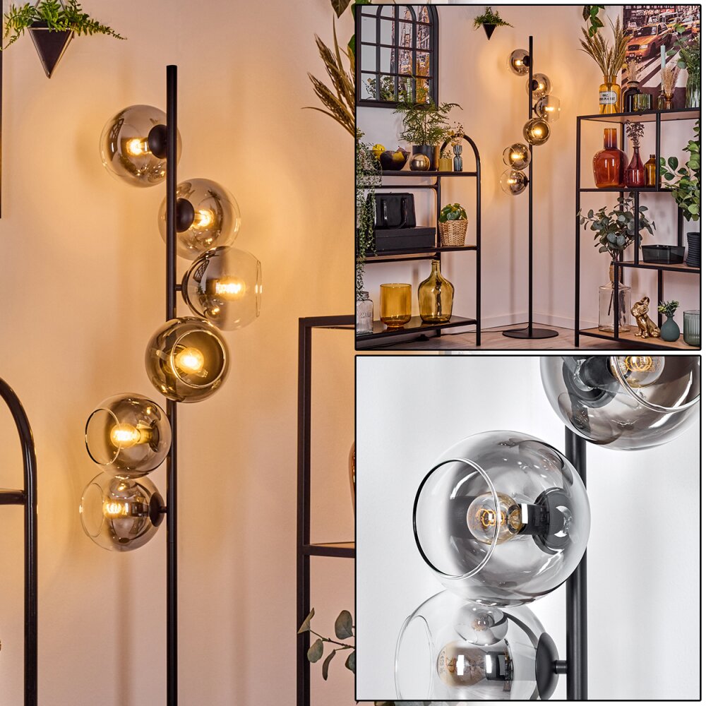 Koyoto Lampadaire Clair, Fumé, 6 lumières main product photo