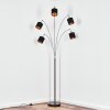 Alsen Lampadaire Nickel mat, Noir, 5 lumières