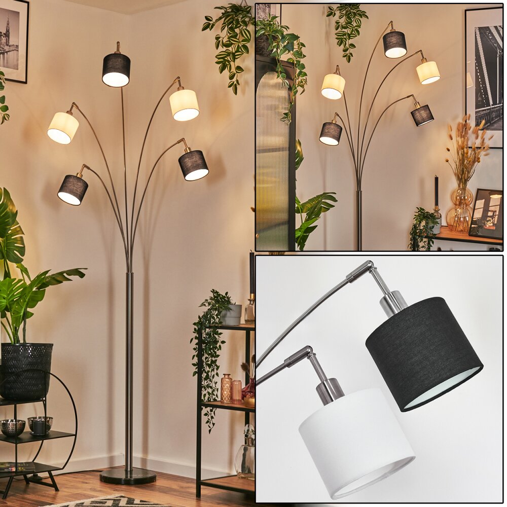 Bassagoda Lampadaire Nickel mat, Noir, 5 lumières main product photo