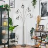 Yaak Lampadaire Nickel mat, Noir, 5 lumières