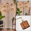 Cando Lampadaire Laiton, Noir, 5 lumières