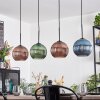 Koyoto Suspension, Boule lumineuse, Suspension Bleu, Vert, Cuivré, 4 lumières