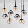 Gastor Suspension, Boule lumineuse, Suspension Ambre, Clair, Fumé, 8 lumières