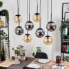 Gastor Suspension, Boule lumineuse, Suspension Ambre, Fumé, 8 lumières