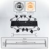 Gastor Suspension, Boule lumineuse, Suspension Ambre, Fumé, 8 lumières