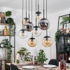 Gastor Suspension, Boule lumineuse, Suspension Ambre, Clair, Fumé, 8 lumières