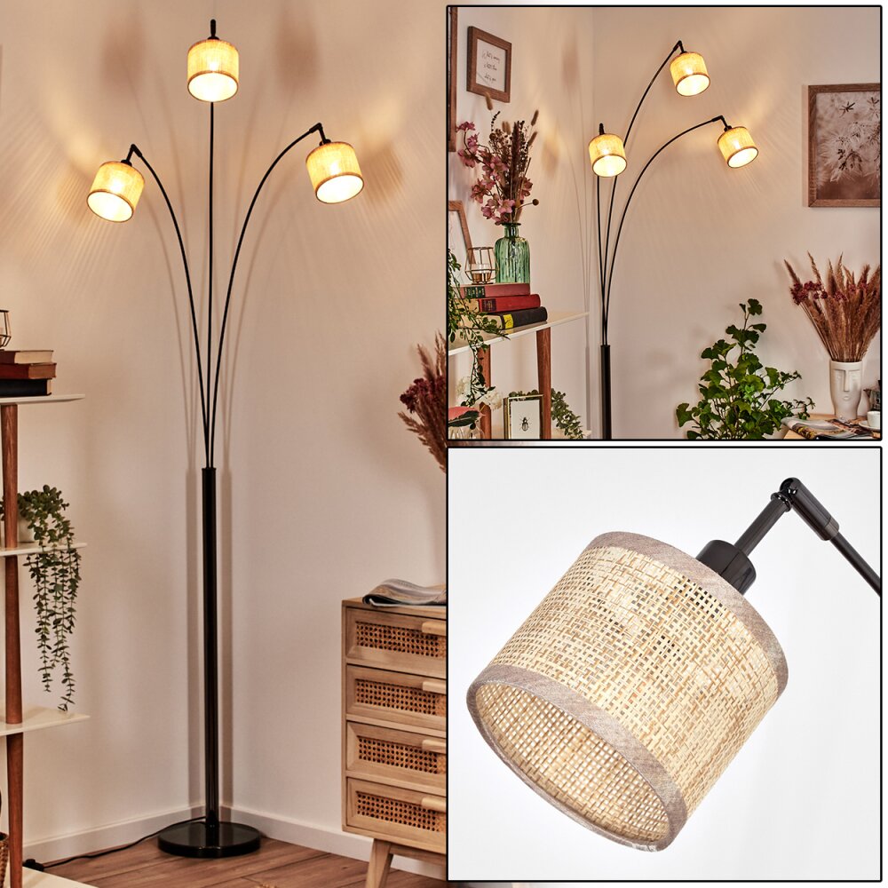 Sabadim Lampadaire Chrome, Noir, 3 lumières main product photo