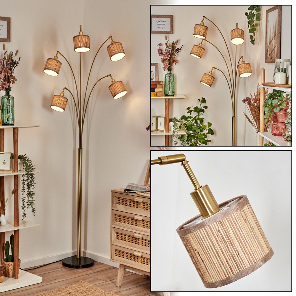 Bongal Lampadaire Laiton, Noir, 5 lumières main product photo