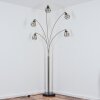 Yaak Lampadaire Nickel mat, Noir, 5 lumières