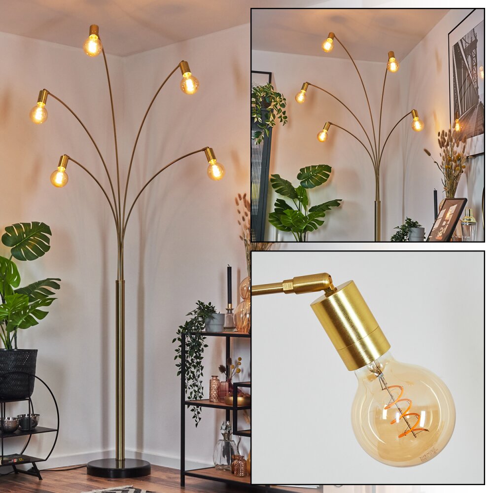 Codecreo Lampadaire Laiton, Noir, 5 lumières main product photo