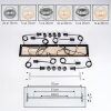 Koyoto Suspension, Boule lumineuse, Suspension Écru, Noir, 8 lumières
