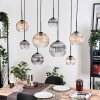 Koyoto Suspension, Boule lumineuse, Suspension Écru, Noir, 8 lumières