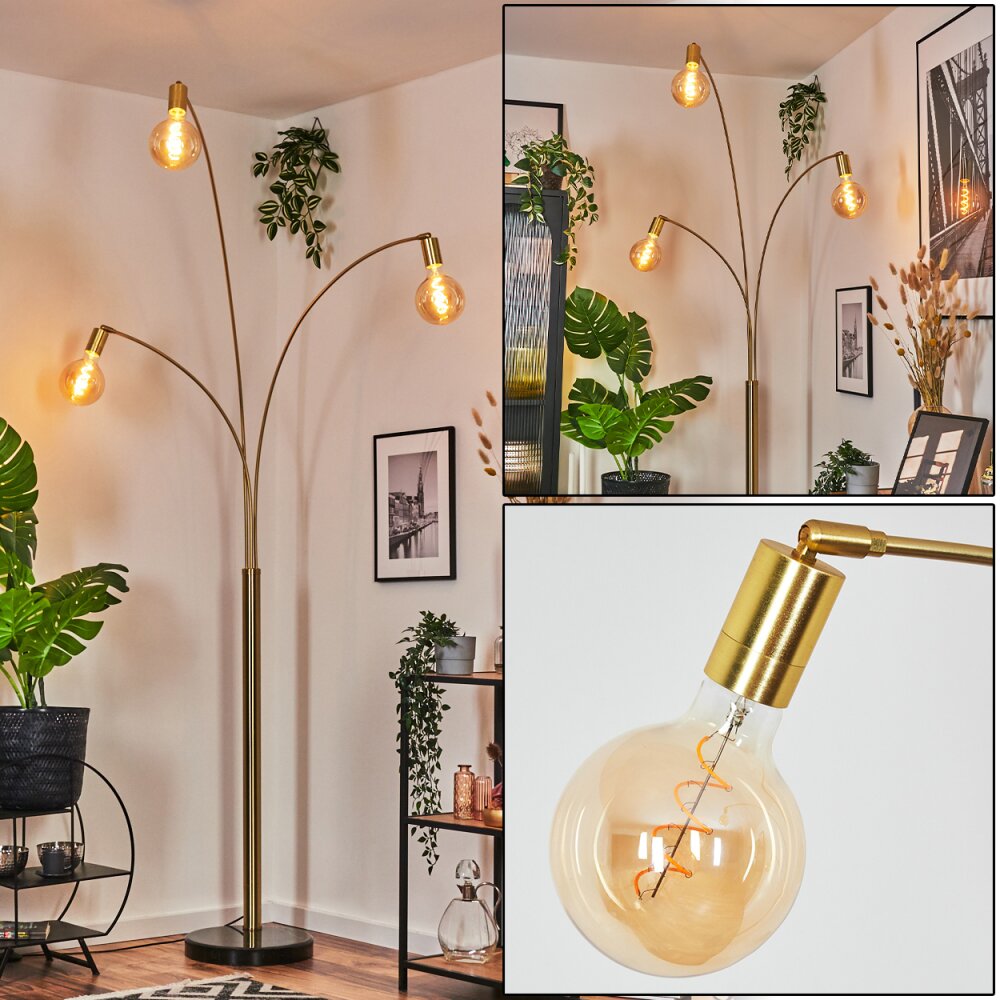 Codecreo Lampadaire Laiton, Noir, 3 lumières main product photo