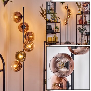 Ripoll Lampadaire Clair, Cuivré, 6 lumières