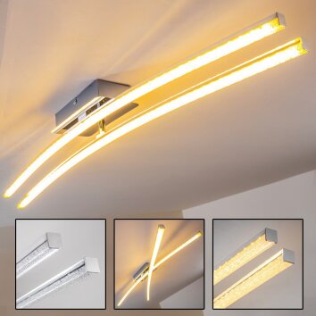 Plafonnier Georgina LED Chrome, 2 lumières