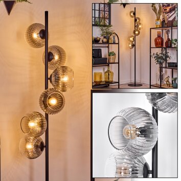 Koyoto Lampadaire Clair, Fumé, 6 lumières Koyoto Lampadaire Clair, Fumé, 6 lumières