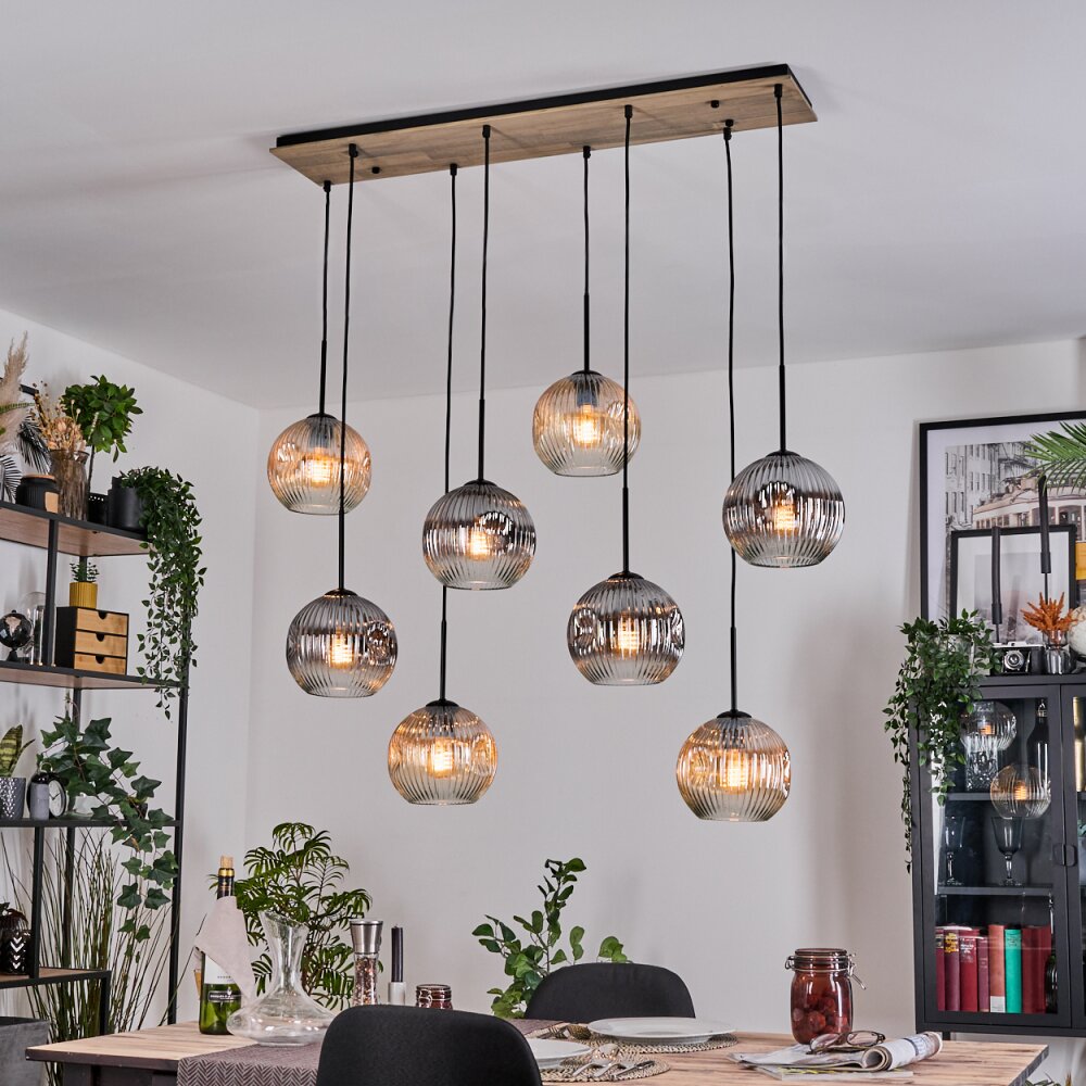 Koyoto Suspension, Boule lumineuse, Suspension Écru, Noir, 8 lumières main product photo