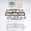 Koyoto Suspension, Boule lumineuse, Suspension Écru, Noir, 8 lumières
