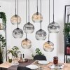 Koyoto Suspension, Boule lumineuse, Suspension Écru, Noir, 8 lumières