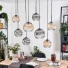 Koyoto Suspension, Boule lumineuse, Suspension Écru, Noir, 8 lumières