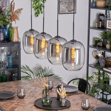 Apedo Suspension, Suspension Clair, Fumé, 4 lumières Apedo Suspension, Suspension Clair, Fumé, 4 lumières