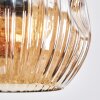 Ripoll Suspension, Boule lumineuse, Suspension Ambre, Clair, Fumé, 3 lumières