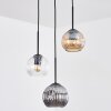Ripoll Suspension, Boule lumineuse, Suspension Ambre, Clair, Fumé, 3 lumières