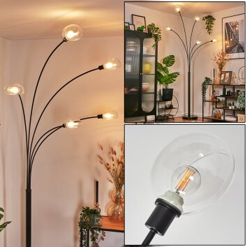 Nikkala Lampadaire Noir, 5 lumières
