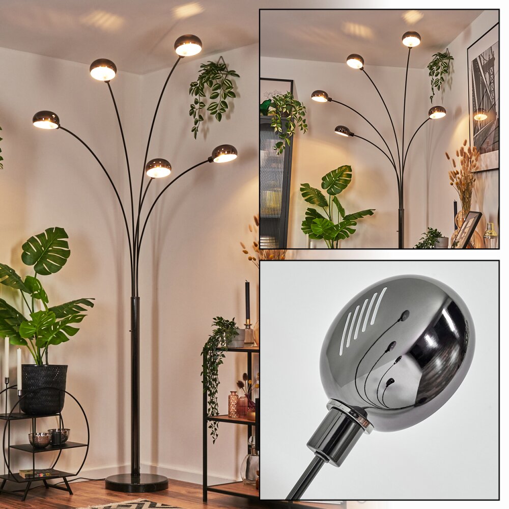 Nikkala Lampadaire Chrome, Noir, 5 lumières main product photo
