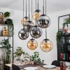Gastor Suspension, Boule lumineuse, Suspension Ambre, Fumé, 8 lumières