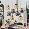 Gastor Suspension, Boule lumineuse, Suspension Ambre, Fumé, 8 lumières
