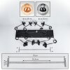 Gastor Suspension, Boule lumineuse, Suspension Ambre, Fumé, 8 lumières