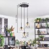 Koyoto Suspension, Boule lumineuse, Suspension grappe 30 cm Ambre, Clair, 3 lumières