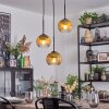 Koyoto Suspension, Boule lumineuse, Suspension grappe 30 cm Or, Clair, 3 lumières
