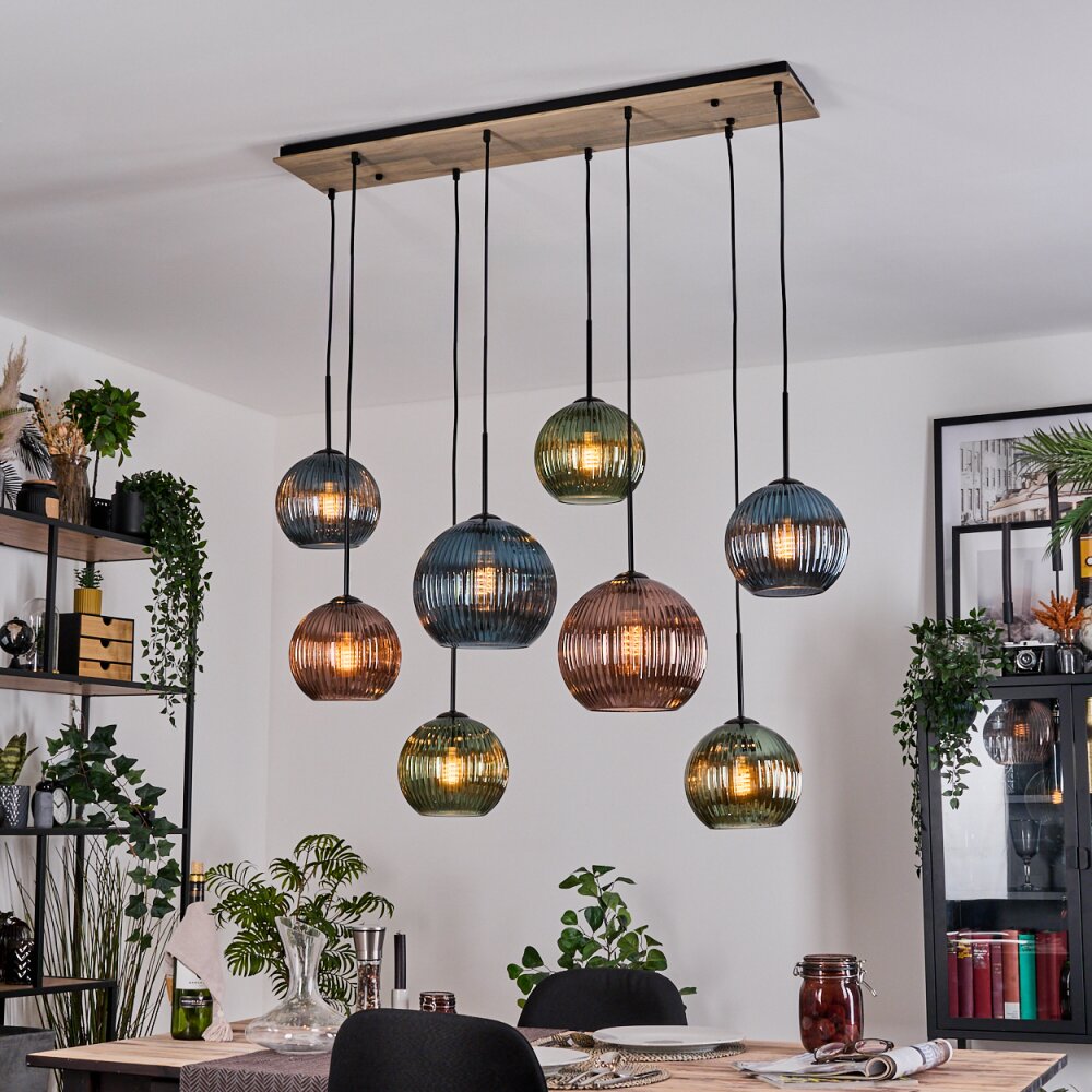 Koyoto Suspension, Boule lumineuse, Suspension Écru, Noir, 8 lumières main product photo