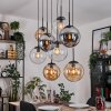 Gastor Suspension, Boule lumineuse, Suspension Ambre, Clair, Fumé, 8 lumières