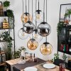 Gastor Suspension, Boule lumineuse, Suspension Ambre, Clair, Fumé, 8 lumières