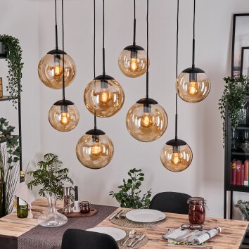 Gastor Suspension, Boule lumineuse, Suspension Ambre, 8 lumières Gastor Suspension, Boule lumineuse, Suspension Ambre, 8 lumières