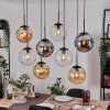 Gastor Suspension, Boule lumineuse, Suspension Ambre, Clair, Fumé, 8 lumières
