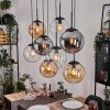 Gastor Suspension, Boule lumineuse, Suspension Ambre, Clair, Fumé, 8 lumières