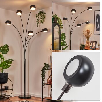 Nikkala Lampadaire Chrome, Noir, 5 lumières Nikkala Lampadaire Chrome, Noir, 5 lumières