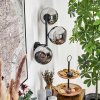 Koyoto Boule lumineuse, Applique murale Chrome, Fumé, 3 lumières